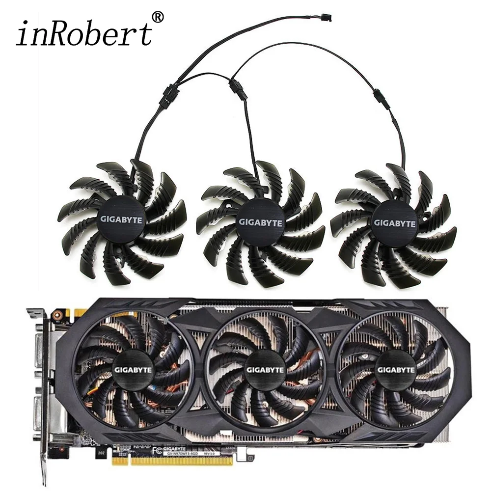 

75mm PLD08010S12H 3Pin GTX 970 Cooler Fan for Gigabyte GTX 970 Windforce G1 R9-280X GV-R928XWF3-3GD GV-R928XOC Graphics Cards