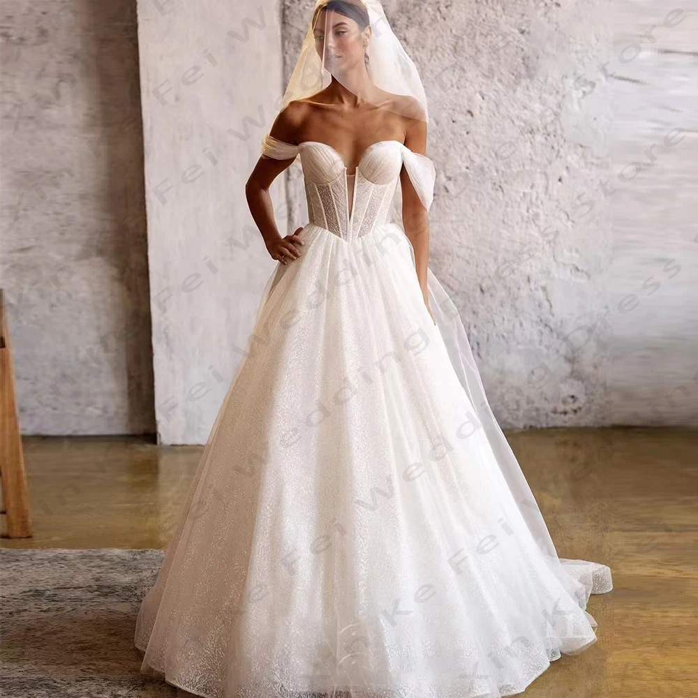 Блестящие женские свадебные платья трапециевидной формы сексуальные с