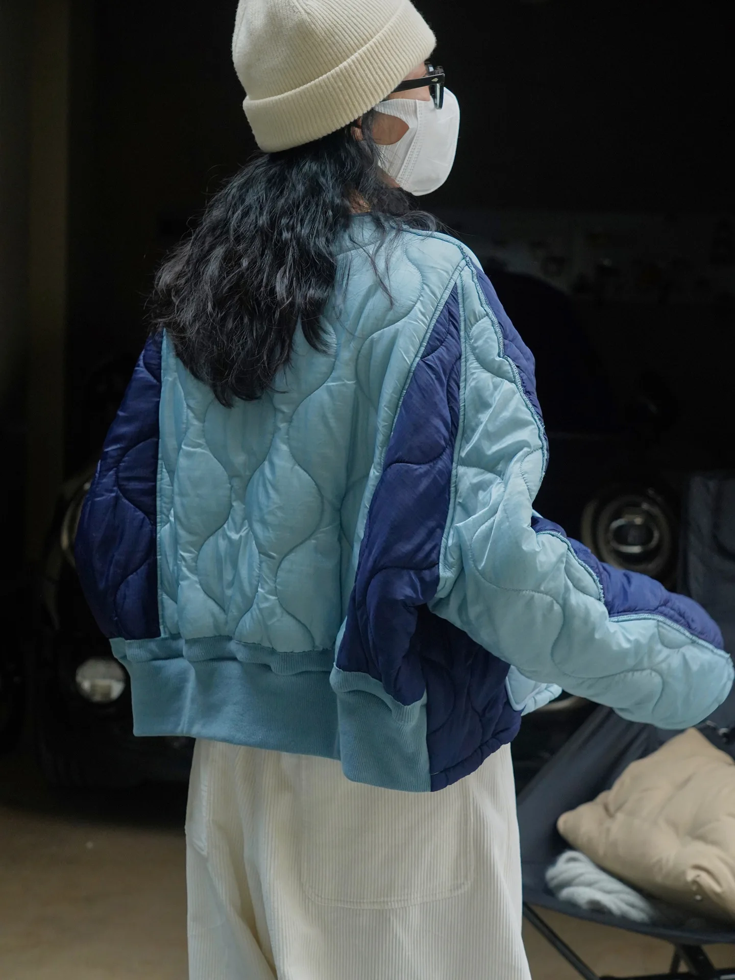 Зимняя новая японская уличная стильная ромбовидная морозостойкая хлопковая