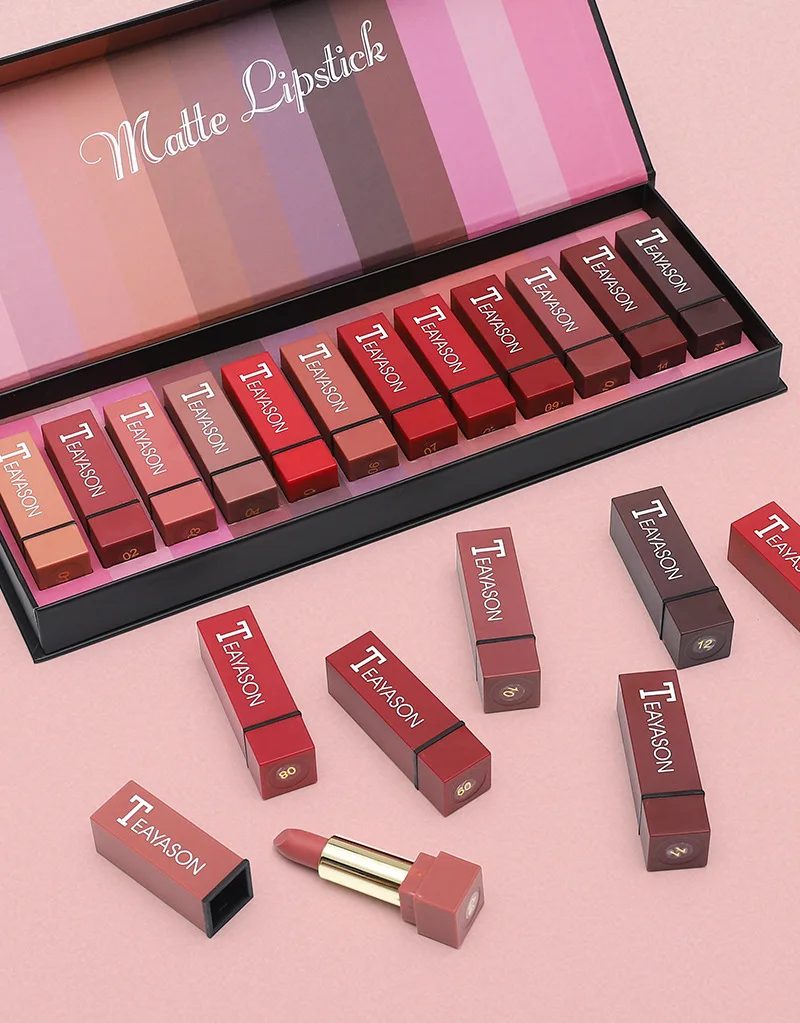 12 цветов/комплект матовая длинная прочная водостойкая Помада Увлажняющий