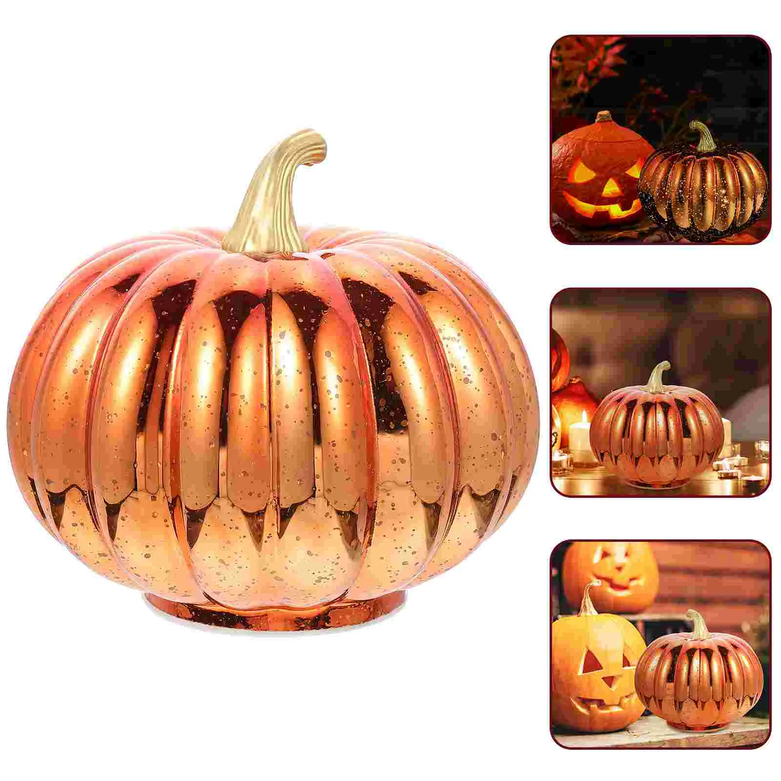 

Pumpkin Glasslamp Fall Figurine Decorative Pumpkins Lantern Led Decorations Centerpieces Simulationdecor Statue
