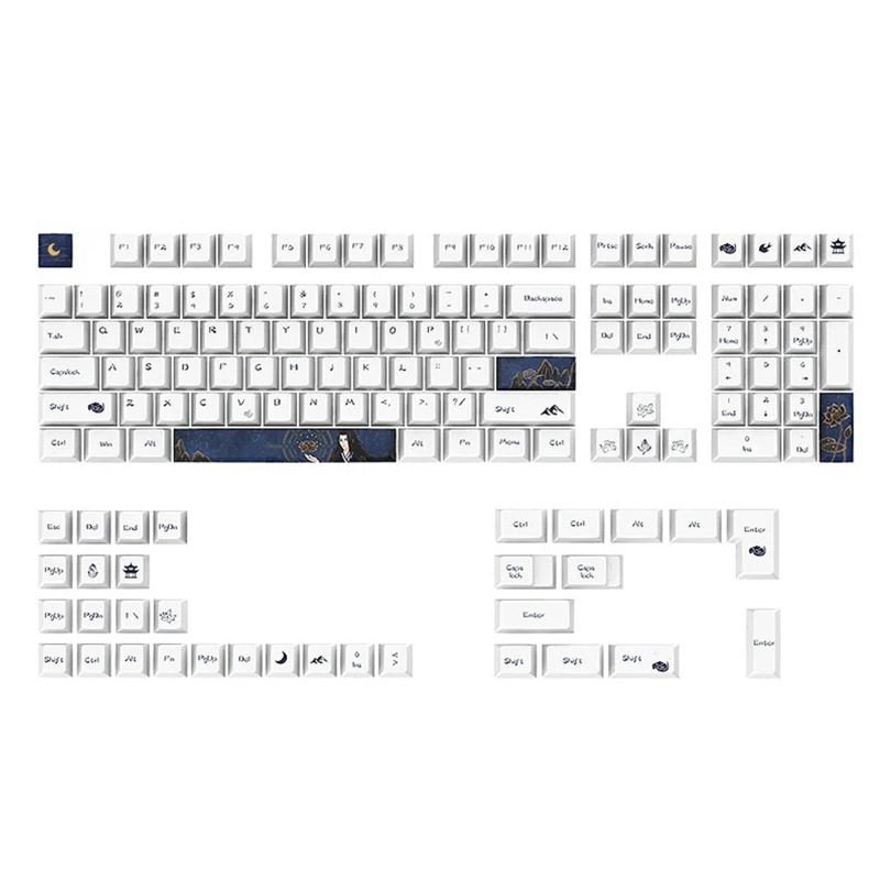 

R58A Thick PBT Dye SUB Cherry Keycaps 130 Keys Keycap For 61/68/75/84/980/104/108 Mechanical Keyboard Keycap Electronic Game