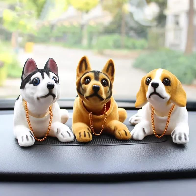 

Doll Husky Beagle St Bernard Shepherd Shake Head Dog Decoration Car Interior Decoration Cute Creative Gift Tabletop Ornament