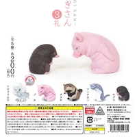japan genuine yell gashapon capsule toys molemole pig owl bow animal series 3 collectbles