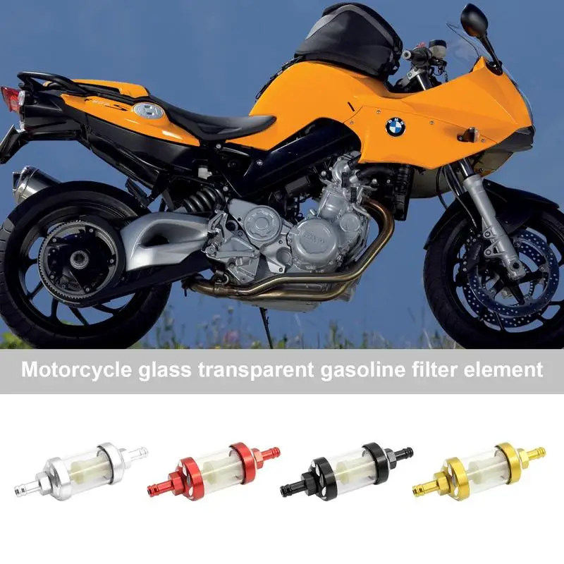 

Motorcycle Inline Filter 6/8mm Portable Effective Glass Inline Filter Retro Motorcycle Modification Parts Multifunctional