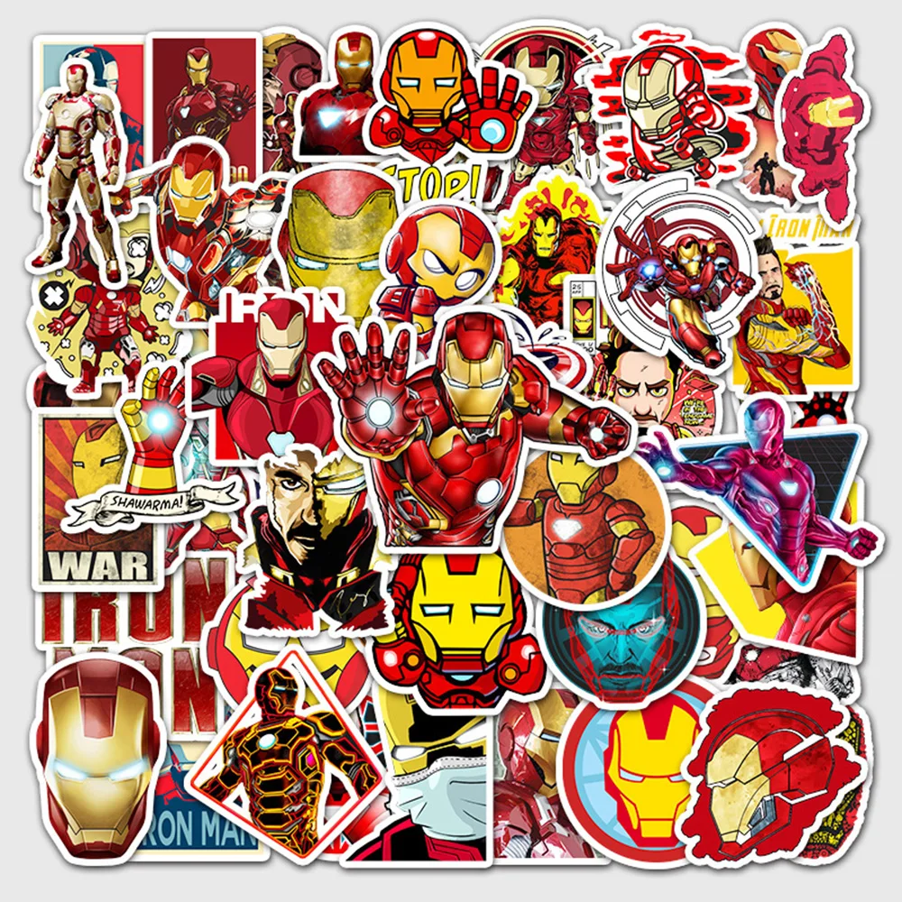 

10/30/52PCS Disney Marvel Avengers Iron Man Stickers DIY Guitar Laptop Luggage Skateboard Graffiti Decals Fun for Kid Toys