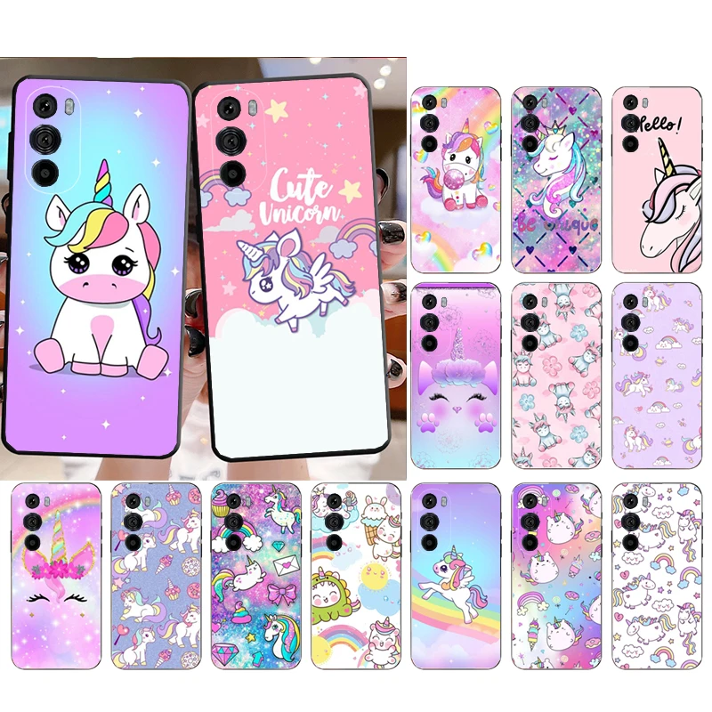 

Cute Unicorn Phone Case for Moto E22i E22 E32 E40 E20 Edge X30 20 Lite 20Pro 30 Neo Ultra Fusion E7Power E7 E6 Plus Funda