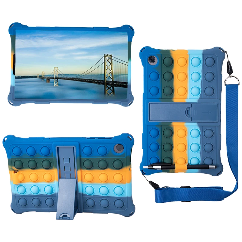 

For Lenovo Tab M10 FHD Plus 3rd Gen 10.6 TB-128F Soft Bubble Kids Cover for Lenovo Tab M10 2nd X306F M10 Plus TB-X606F Case +Pen