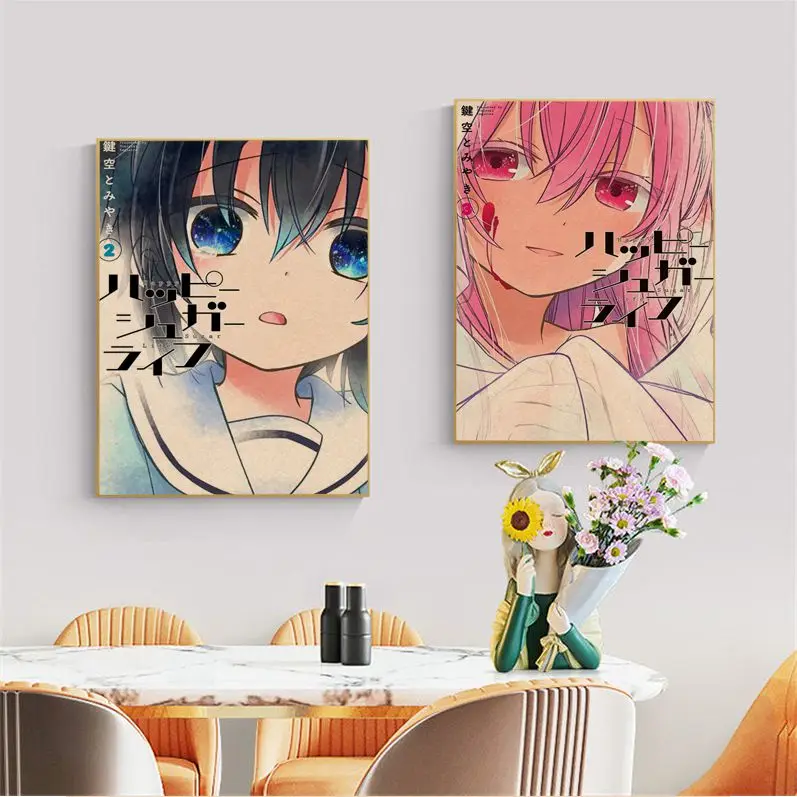 

Happy Sugar Life Anime Posters Kraft Paper Sticker DIY Room Bar Cafe Decor Art Wall Stickers