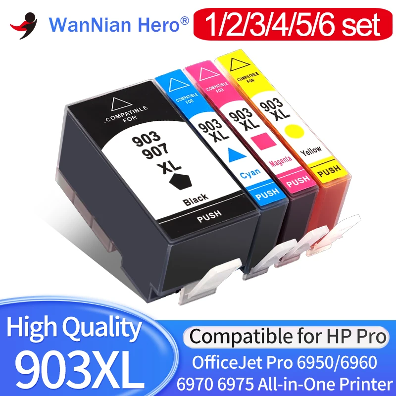Совместимый картридж с чернилами 903 XL для hp903 907XL hp907 HP Officejet Pro 6970 6950 6960 6966 6968 6974 6975