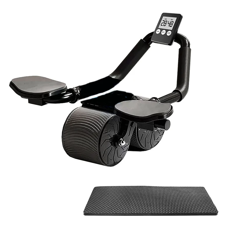 

1 Set Self Rebound Abdominal Roller With Elbow Support And Timer Fit For Core Workout, Ab Workout