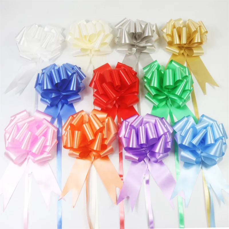 

20Pcs 3D Spherical Pull Bows Gift Knot Ribbon Wedding Car DIY Decoration Christmas Ornament Home Party Pull Flower Ribbons Decor