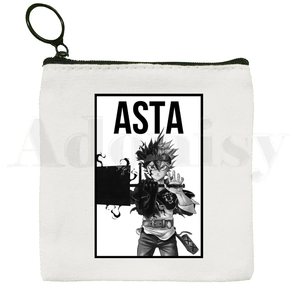 Manga Asta Black Clover Harajuku Graphic Anime Wallets Coin Pocket Vintage Male Purse Function Wallet with Card Holders