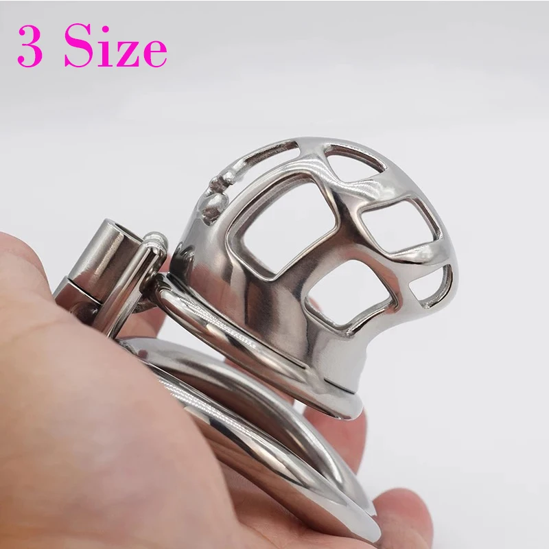 

40/45/50mm Bird Cage Stainless Steel Padlock Chastity Device metal cock BDSM bondage penis ring lock restraint male sex toys Man