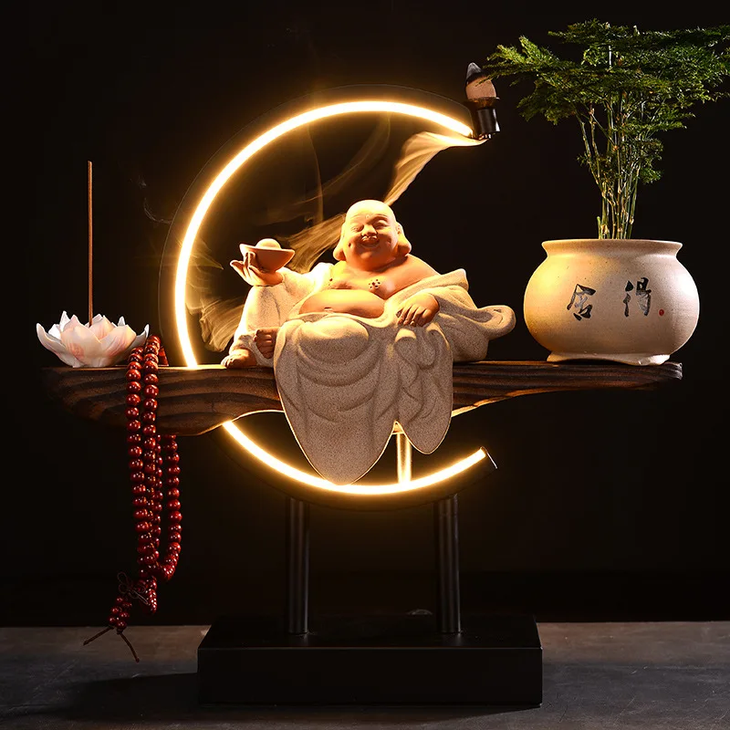 

Zhaitreya Будда украшения керамический Смеющийся Будда креативный с подсветкой новый китайский дзен гостиная крыльцо офисный стол