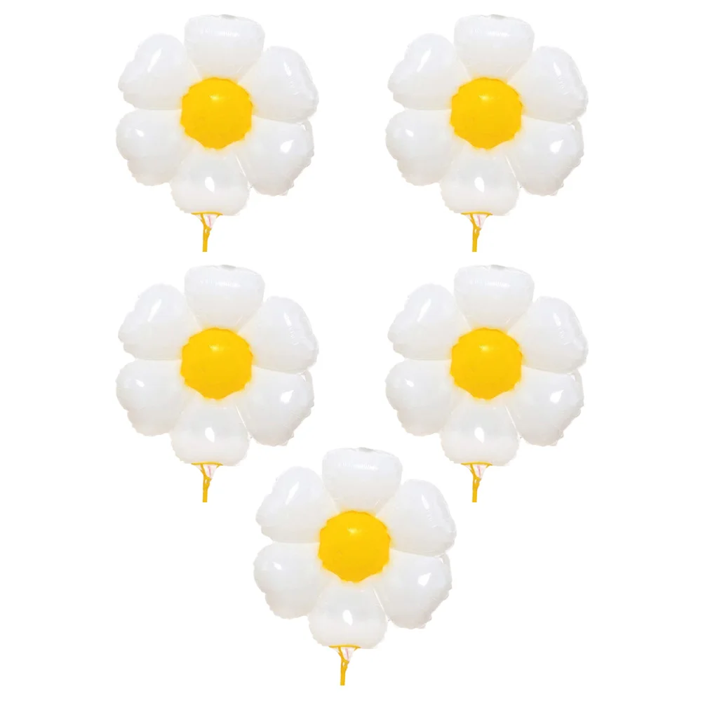 

5pcs Decorative Daisy Designed Balloons Aluminum Film Balloons Party Decorations