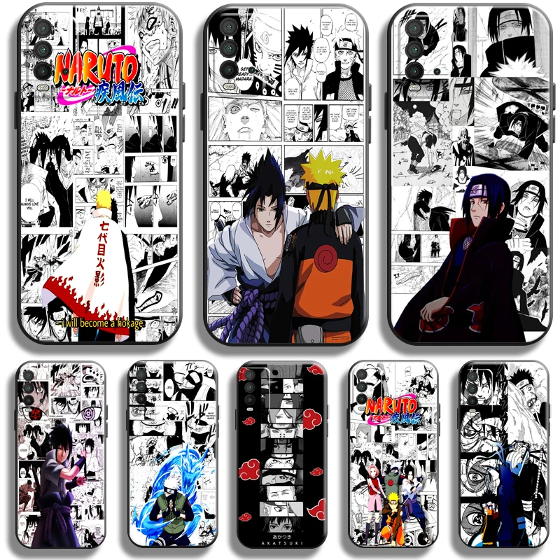 

Naruto Akatsuki Comics For Xiaomi Redmi 9T Phone Case Back Funda Coque Black Liquid Silicon Silicone Cover Carcasa