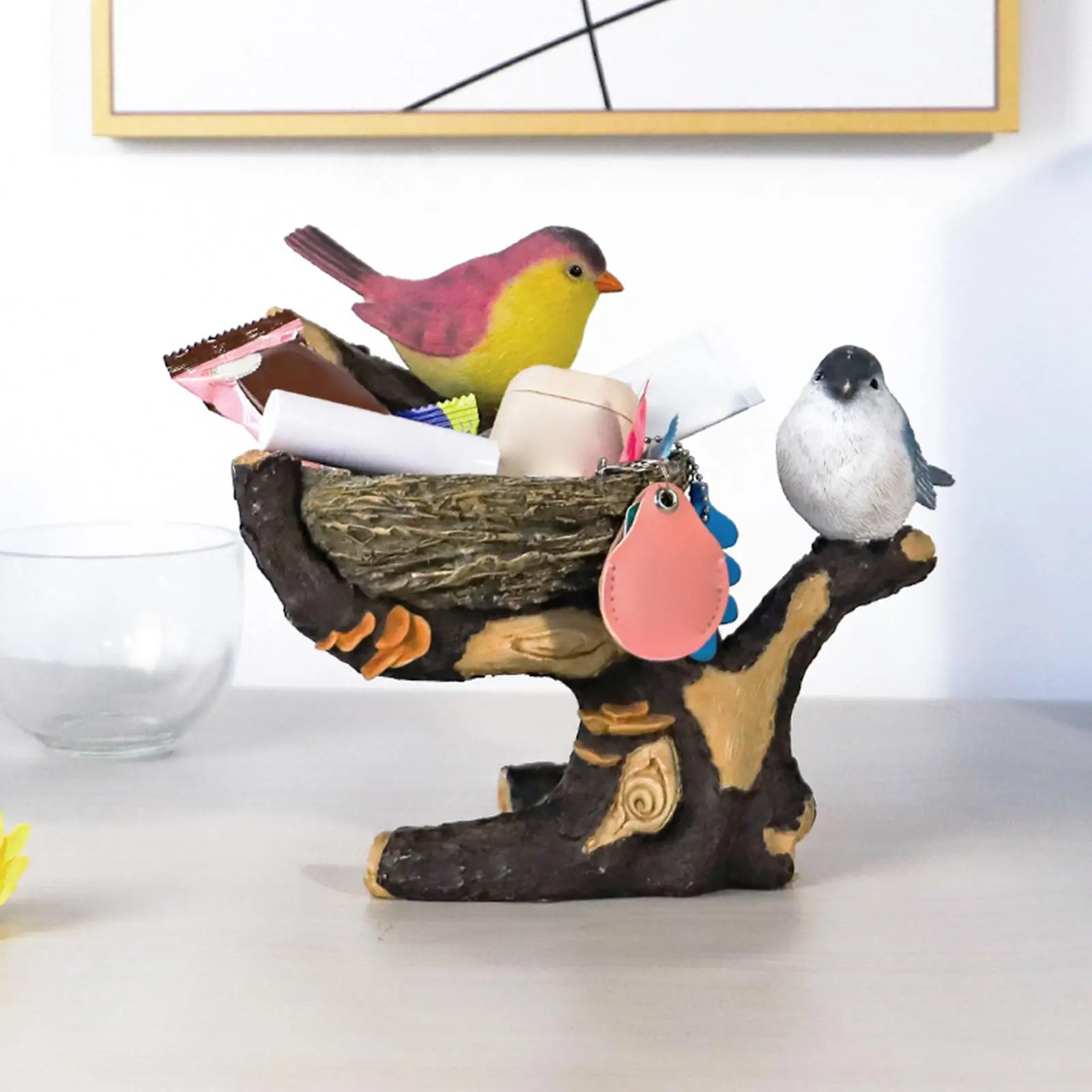

Creative Bird Statue Crafts Storage Figurine for Tabletop Wine Cabinet Porch