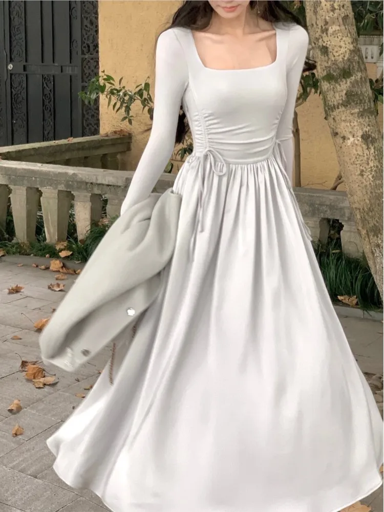 Женское платье с длинным рукавом элегантное и шикарное повседневное