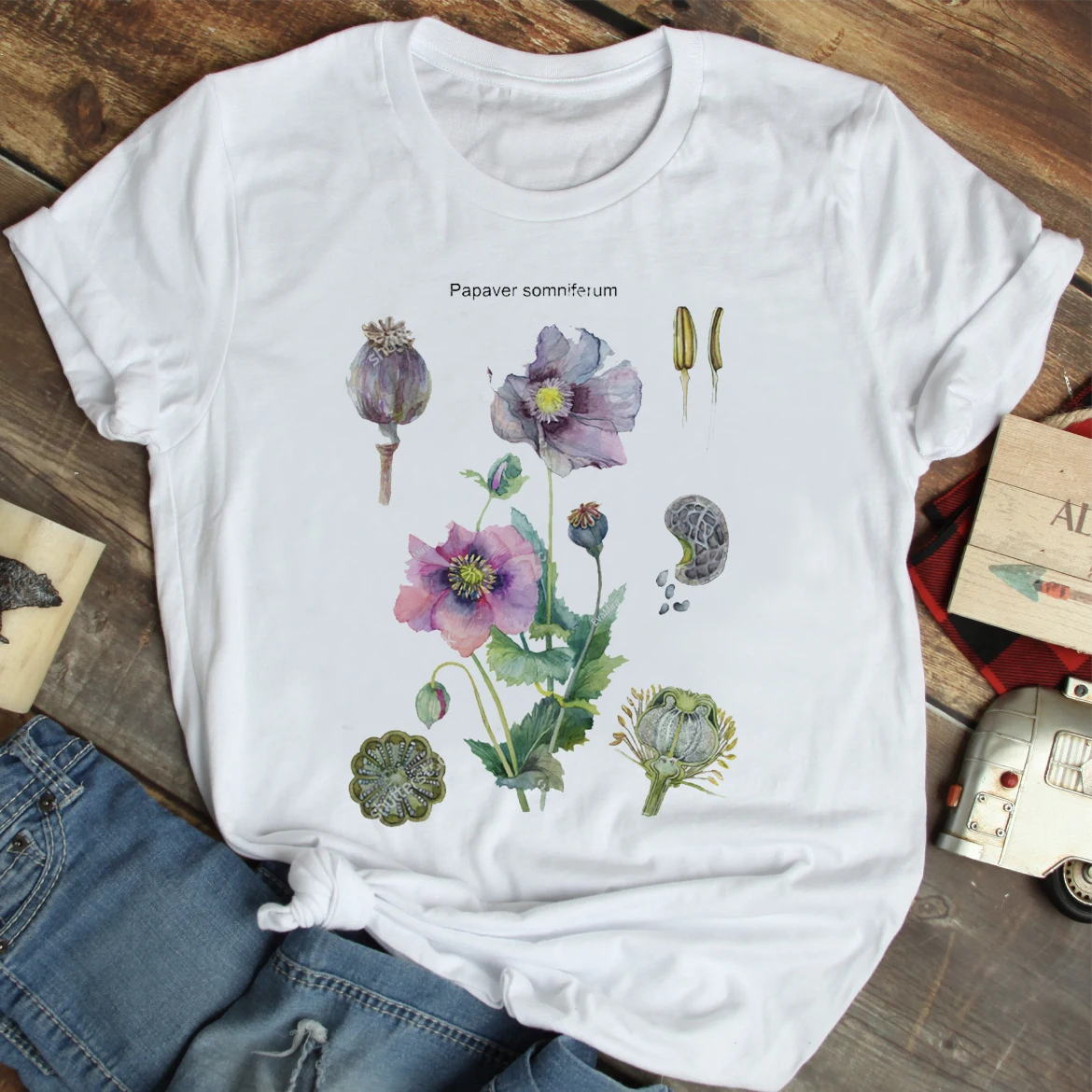 

Beach Travel Fashion Versatile Beautiful Flower Print Casual Harajuku T-shirt Summer Short Sleeve Women's Top Women's Loose T-sh