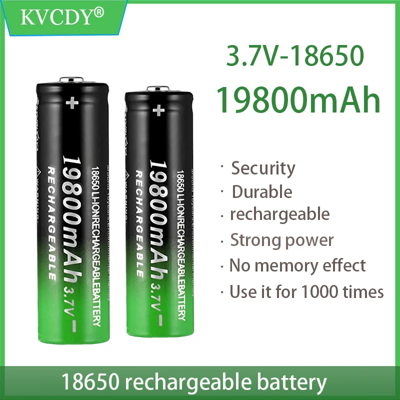 

18650 Battery High Quality 19800mAh 3.7V 18650 Li-ion batteries Rechargeable Battery For Flashlight Torch + Free shipping