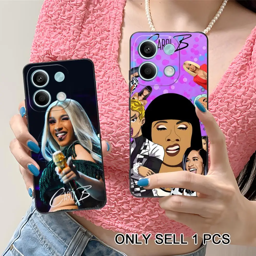 Фото Чехол для телефона Cardi B для Xiaomi Redmi 15 14 13 12 A7 5 3 2 1 C Plus 4G 5G, мягкий противоударный чехол из ТПУ №4