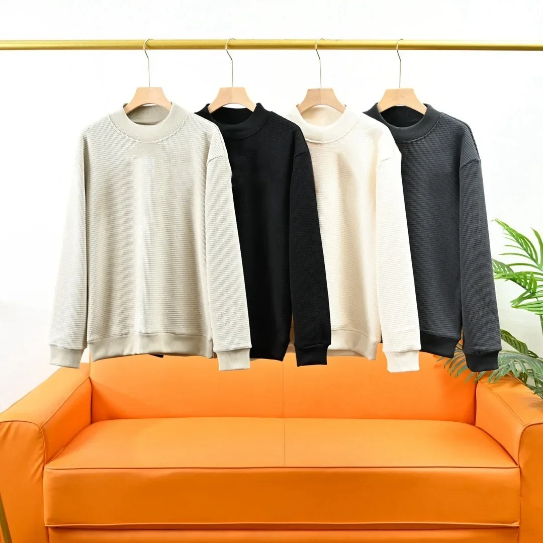 Осень/зима новая толстовка с круглым вырезом на флисовой подкладке базовый слой