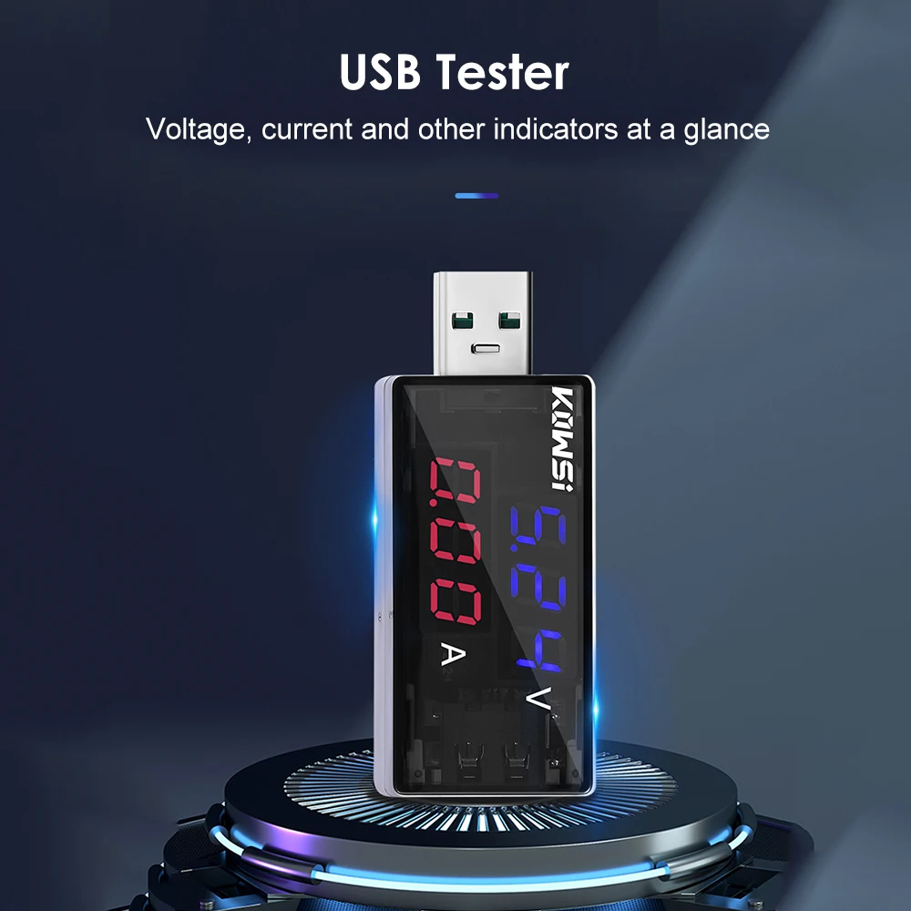 

4-30V 0-6.5A USB Current Voltage Capacity Tester Meter Mobile Power Detector Battery Test Support 120W Super Fast Charge