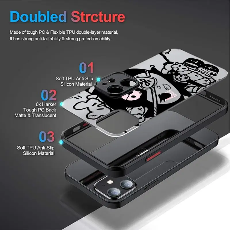 phone case for Apple iPhone 11 Pro Max 15 13 14 Plus 8 12 Mini SE XS Protective Sleeve Cover funda Super Cartoon Kurome Melodys