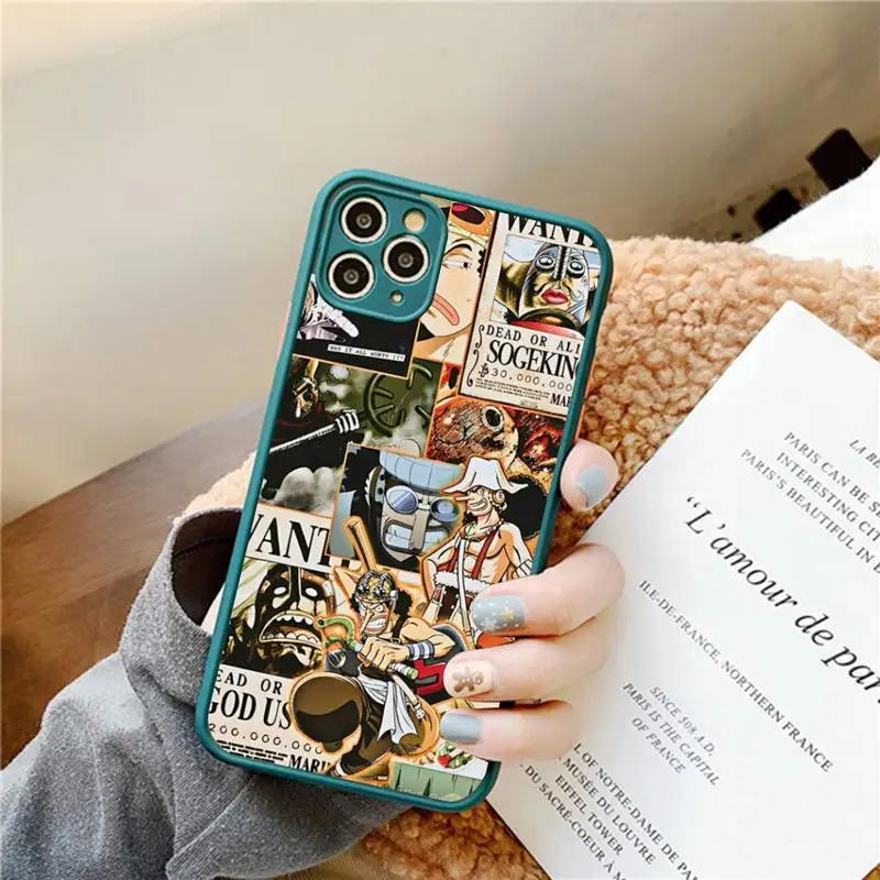 O-OneS P-PieceS Phone Case for iPhone 14 11 12 13 Mini Pro Max 8 7 Plus X XR XS MAX Translucent Matte Cover