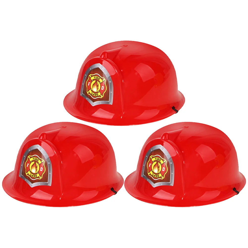 

3 Pcs Fire Hat Boys Firefighter Party Favors Fireman Costume Prop Outfit Props Children Accessory Plastic