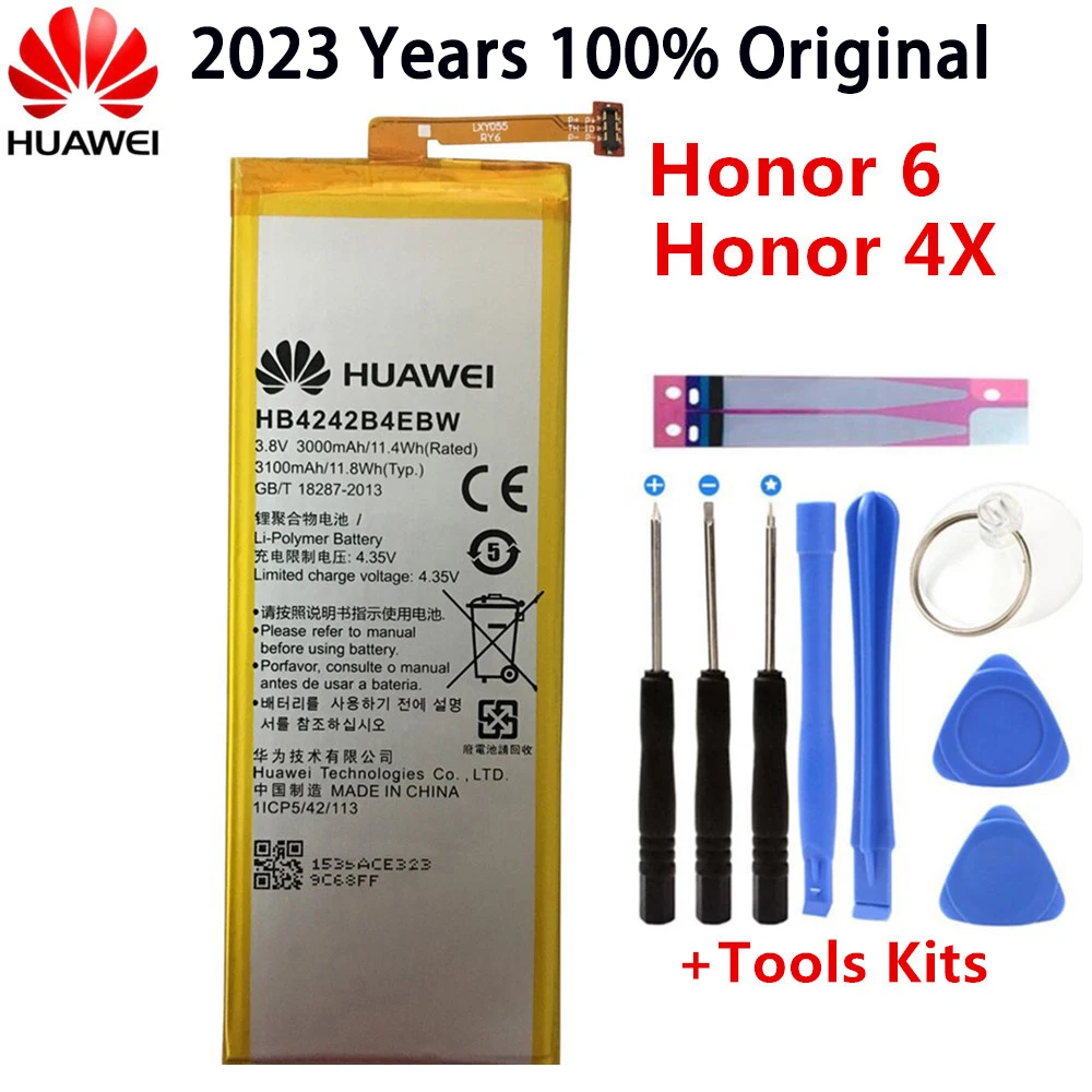 

Original For Huawei HB4242B4EBW Li-ion phone battery For Huawei honor 6 H60-L01 H60-L02 H60-L11 H60-L04 honor 4X 3000mAh