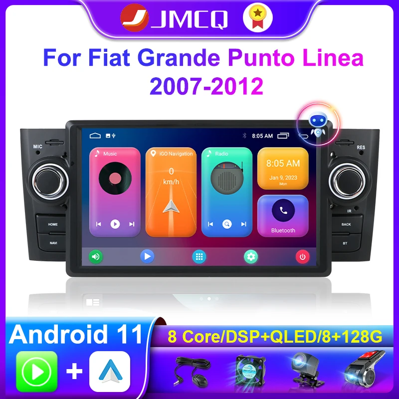 For Fiat Grande Punto Linea 2007-2012 Radio Multimedia Player Gps Navigation Carplay Head Unit