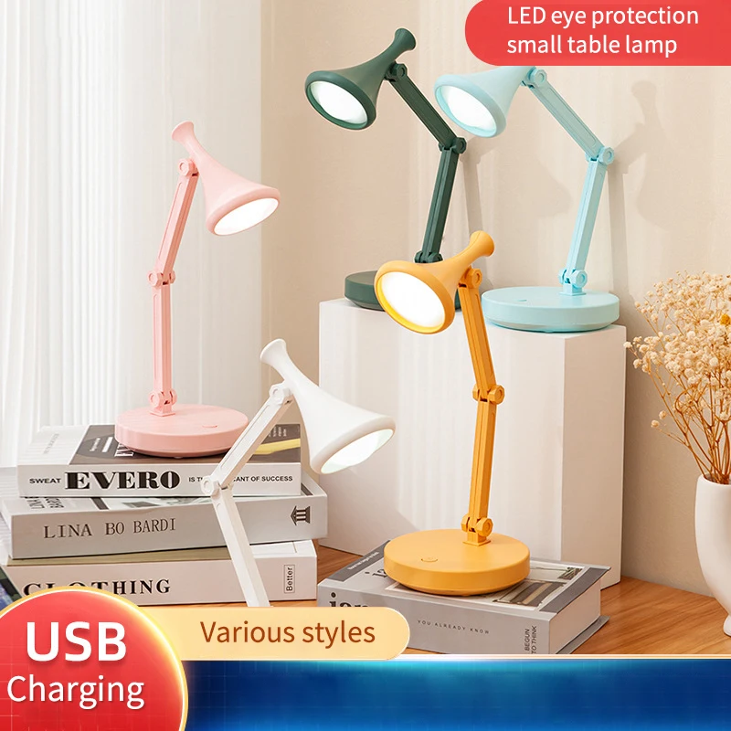 

Foldable LED Desk Lamp Night Light Student Dormitory Study Book Reading Lamp Eye Protection Night Table Lights USB Recharge