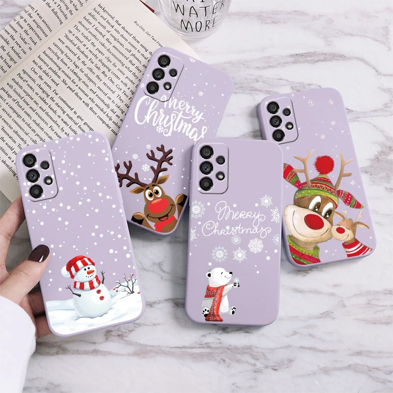 

For Samsung A53 5G Case Shockproof Silicone Back Cover For Samsung Galaxy A53 A 53 GalaxyA53 Christmas Cartoon Deer Funda Bumper