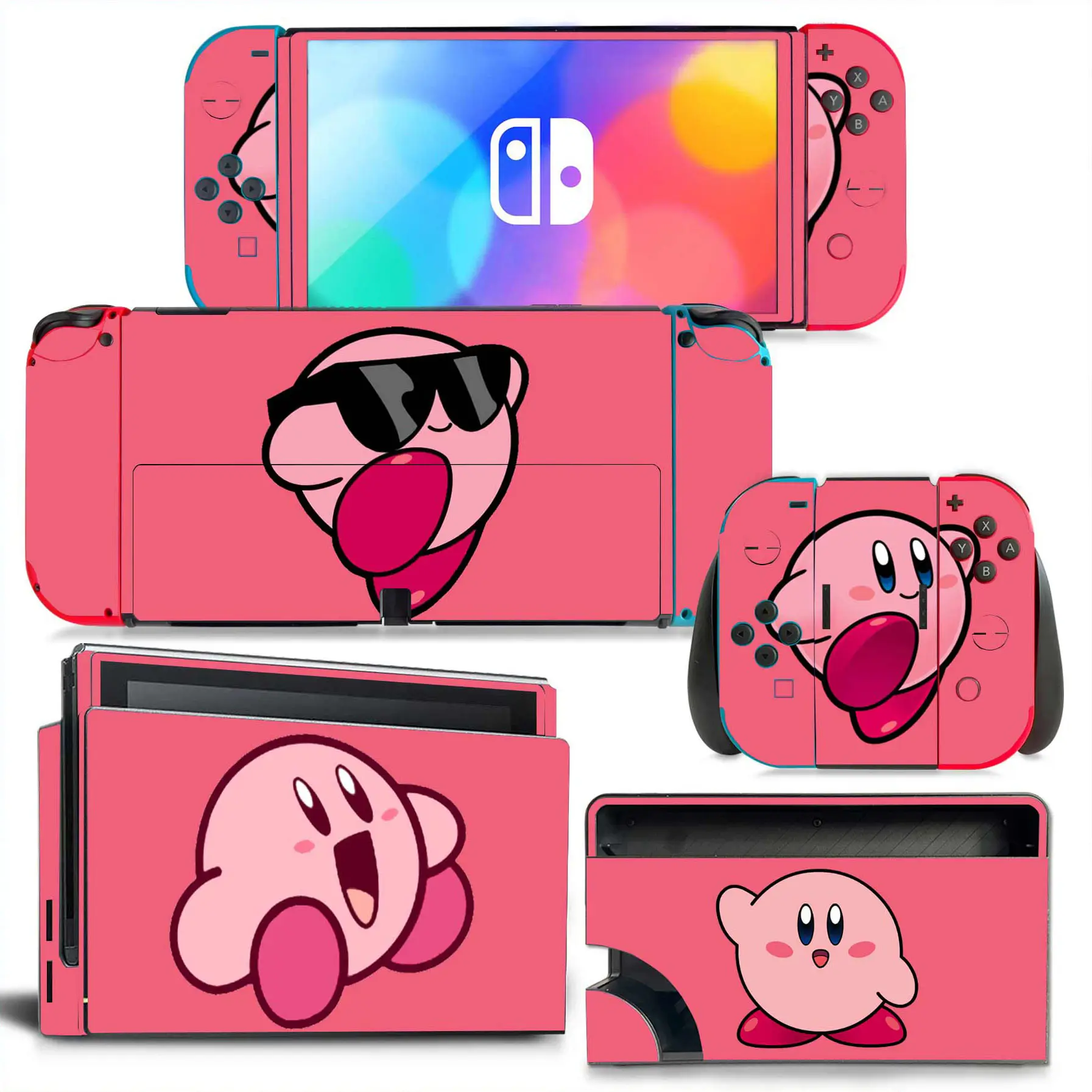 

Pokemon Pikachu Hello Kitty Kirby Skin Cover Sticker Decal for Nintendo Switch OLED Console Joy-con Controller Dock Skin Vinyl