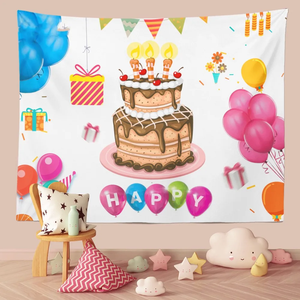 

Tapestry Birthday Party Backdrops Wall Hanging Child Teens Girls Room Decor Background Bedroom Dorm Birthday Gifts Decoration