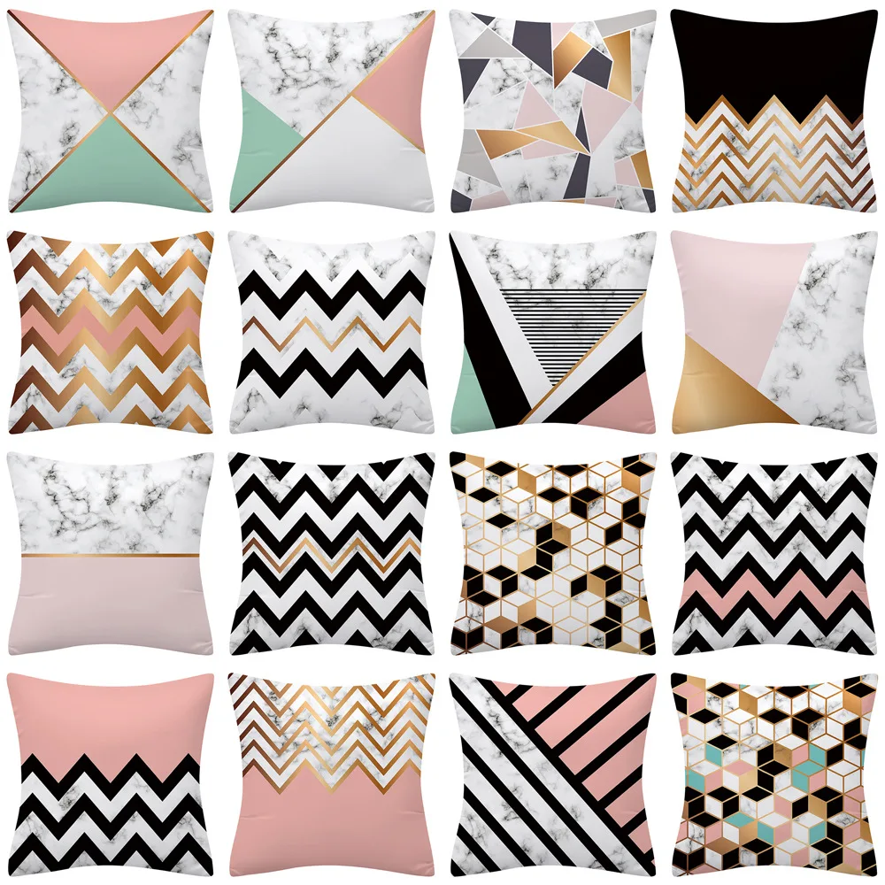 

45x45cm Geometric Pattern Pillowcase Polyester Cushion Cover Decorative Throw Pillow Sofa Cushion Home Decor Pillowcase
