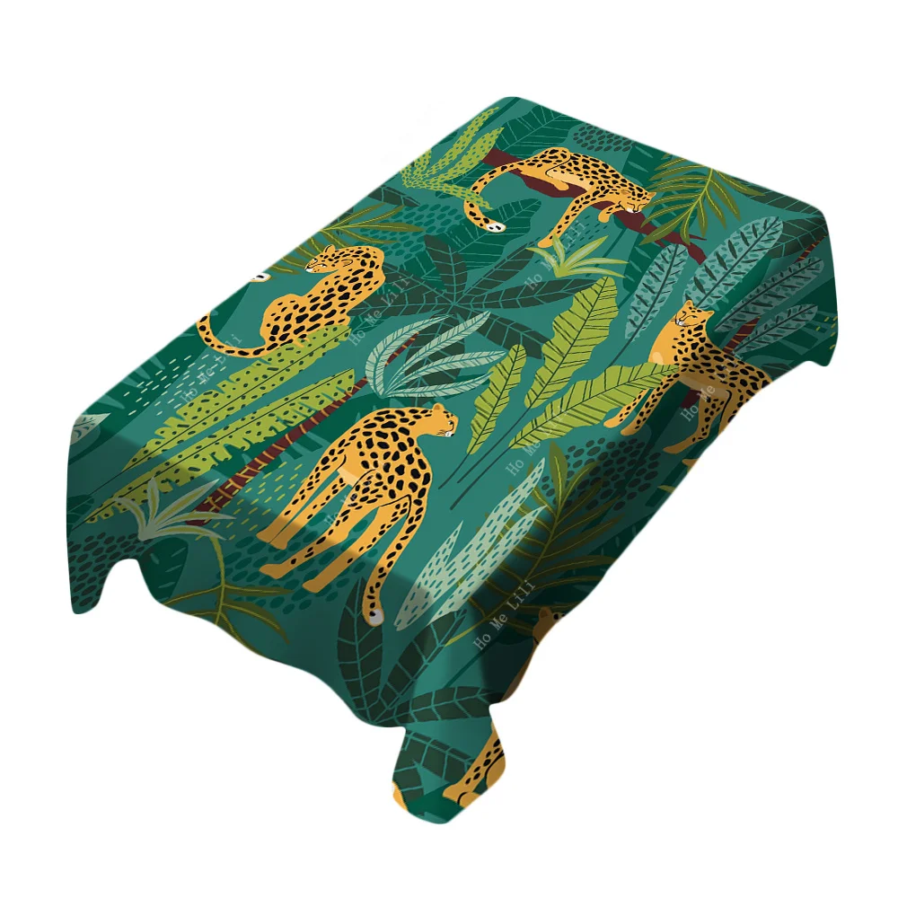 

Many Cheetahs In The Lush Jungle Of The Tropical Rainforest Rectangle Tablecloth By Ho Me Lili