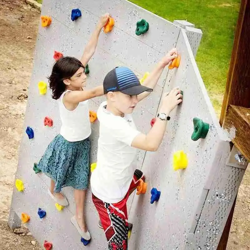 

10pcs Mixed Color Plastic Active Child Children Rock Climbing Kits Feet Grip Wall Holds Hand Wood Outdoor Fun Stones E7r7
