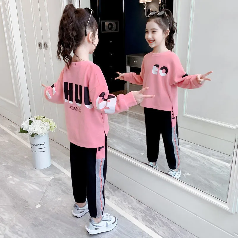 

Girls' Spring Autumn Set Little Girl Fashionable Children's Clothing 2023 New Internet Celebrity Children's Sportswear Stylish T