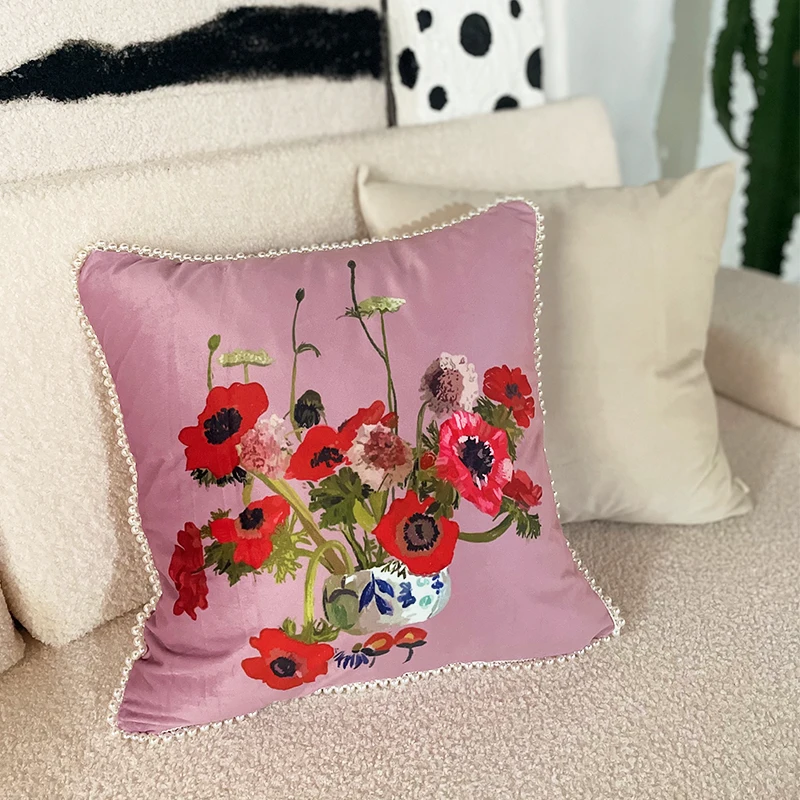 

anemone spring/summer collection American style throw pillow model house cushion floral cushion cover French