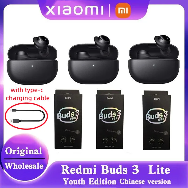 [with Charging Cable]Redmi Buds 3 Lite Youth Edition Earphone Tws Wireless Headphones Bluetooth Headset Touch Control Earbuds