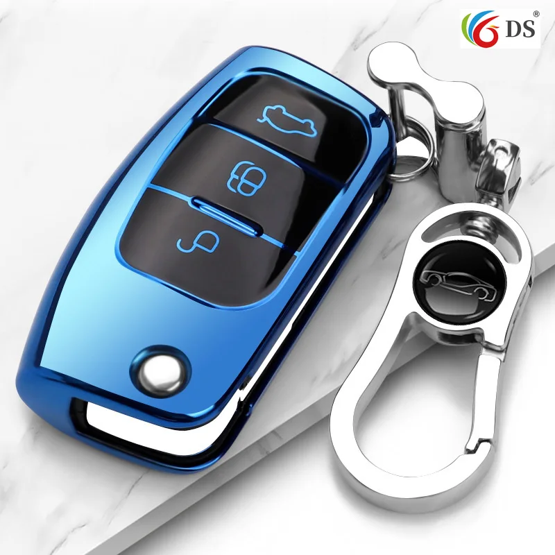 

3 Button New Soft TPU Car Remote Key Cover Case For Ford Fiesta Focus 2 Ecosport Kuga Escape Falcon B-Max C-Max Eco Sport Galaxy