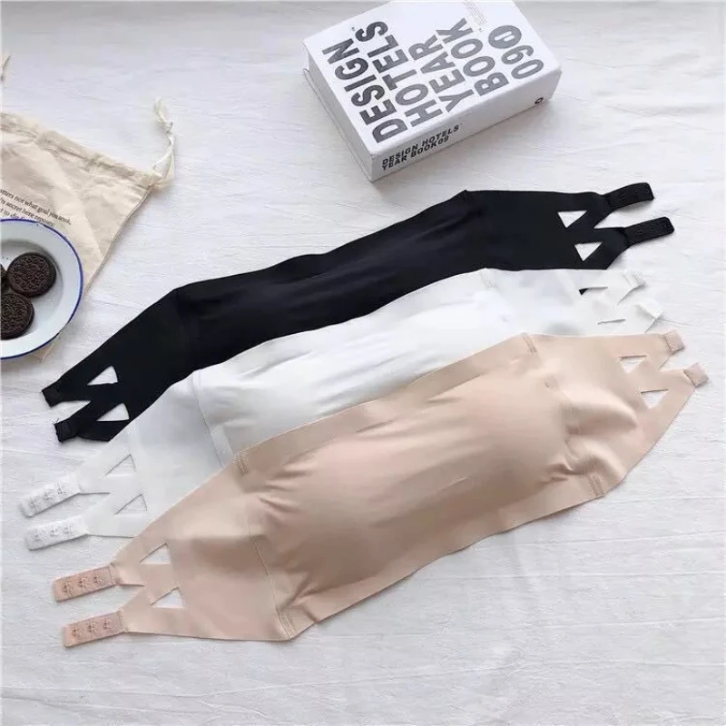 

Strapless Ice Silk Wrapped Chest Breathable Anti-exposure Row Buckle Movement Shockproof Bandeau Top