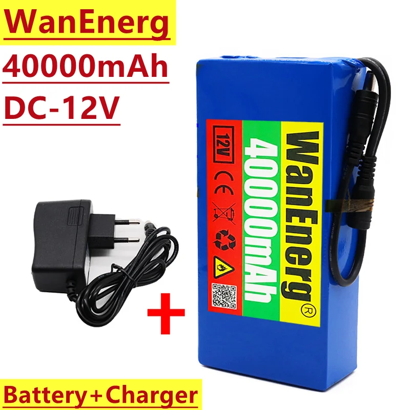 DC12V lithium ion battery, 40000mah, 12.6V, portable rechargeable battery, suitable for outdoor power supply and lighting