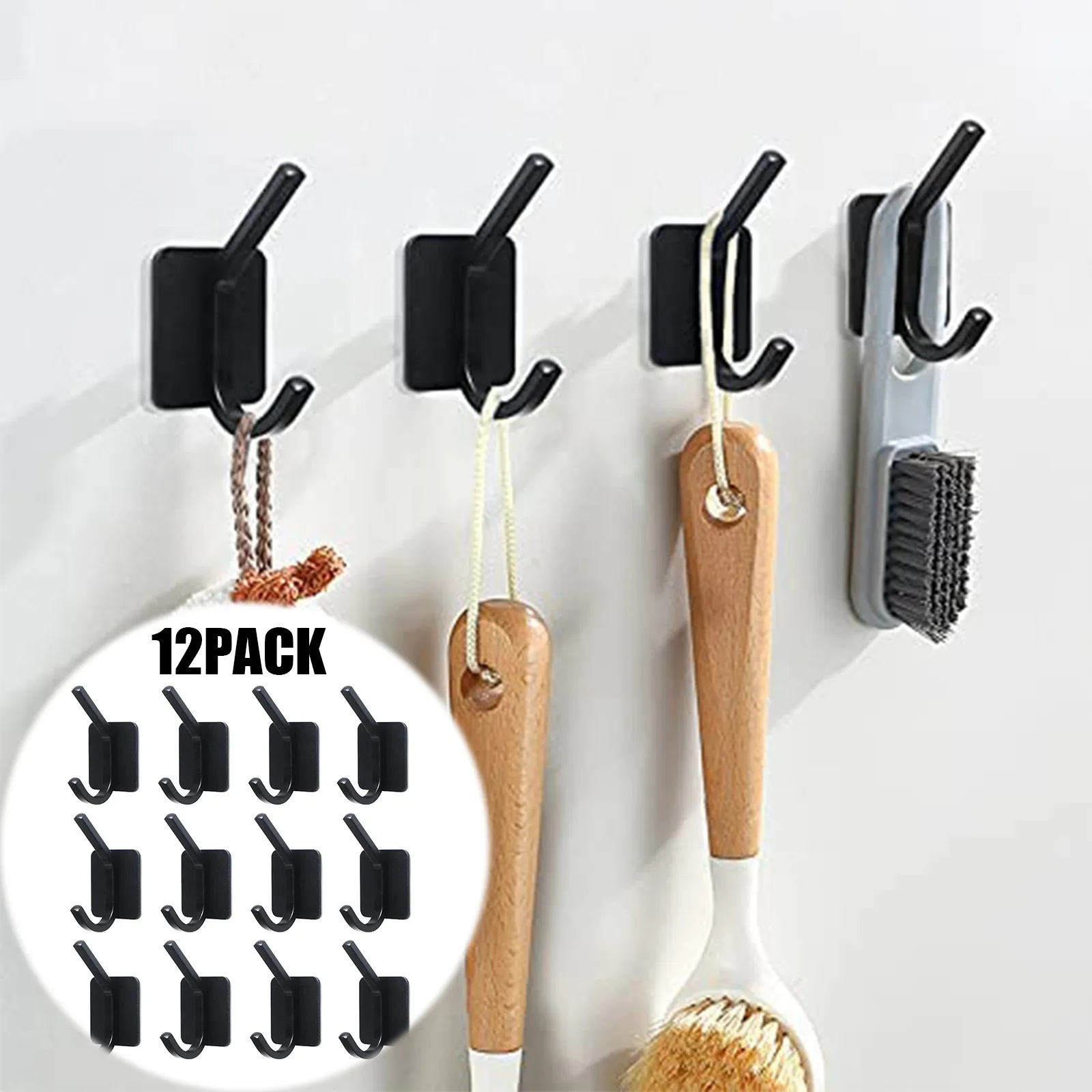 

Multi-purpose Wall Hook Door Keys Cloth Coat Hook Bathroom Towel Robe Hanger Hook Adhesive Kitchen Hardware Rack Shelf Bag Hook