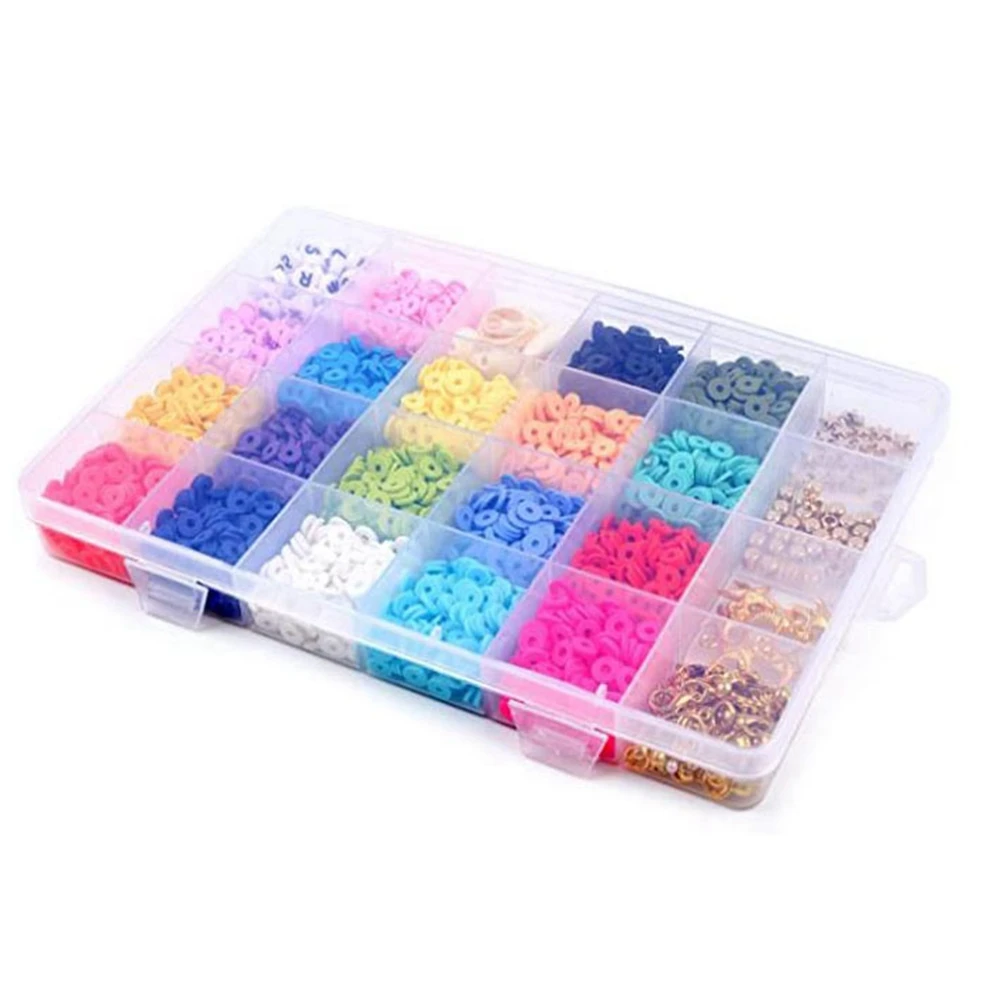 

4500+ Pcs Polymer Clay Spacer Beads, 6mm Flat Round Heishi Beads Handmade Colorful Beads Set for DIY Jewellery Making