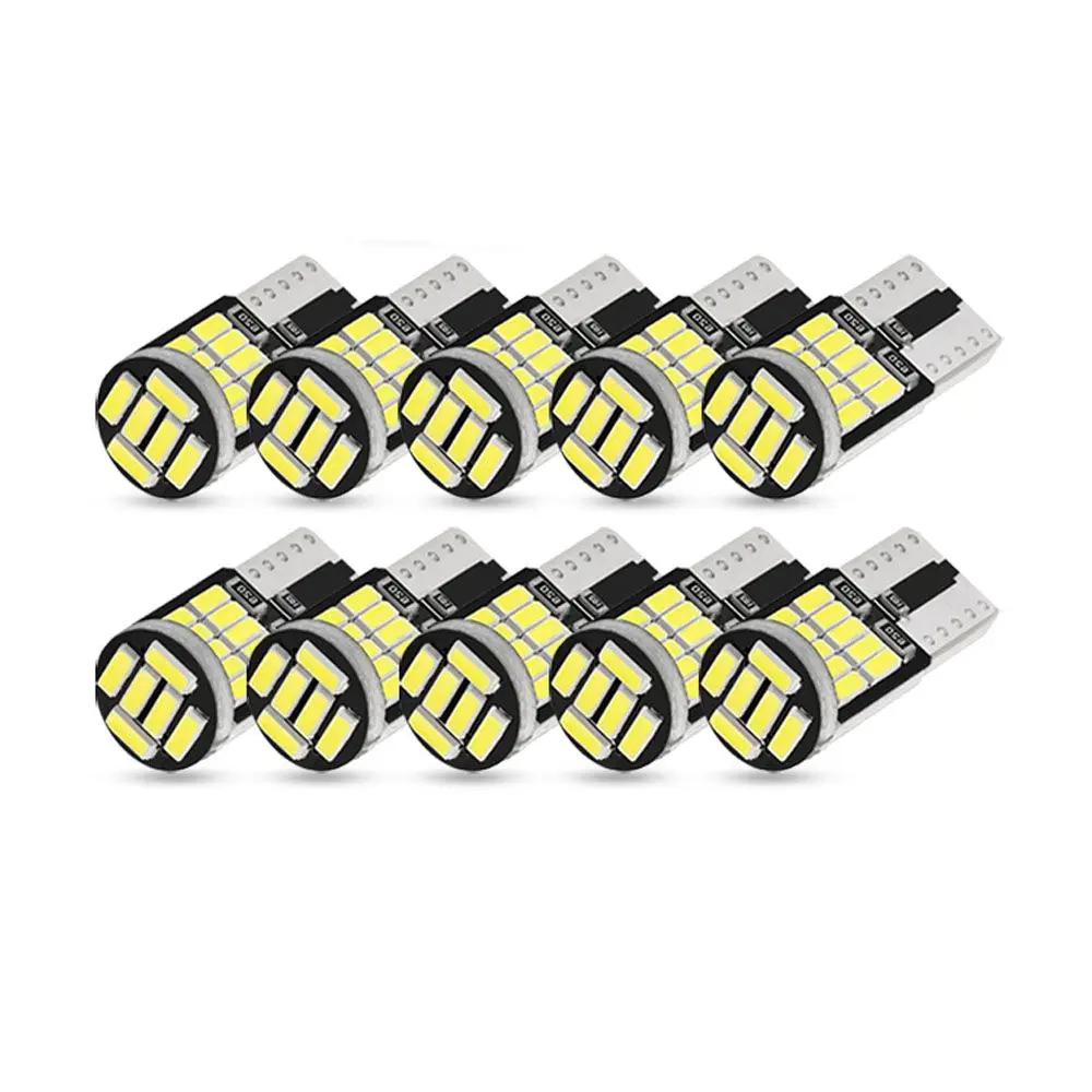 

10 шт. W5W T10 светодиодные лампы Canbus 4014 Smd 6000K 168 194 светодиодные 5W5 салон автомобиля купол для чтения номерного знака супер яркая сигнальная лампа