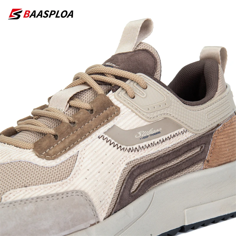 Baasploa Men Walking Shoes Breathable Mesh Casual Sneakers Fashion Men Sneakers Comfort Brand Sport Shoes 2023 New Arrival